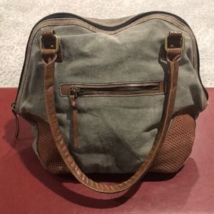 Mona B Distressed Canvas Shoulder Bag.